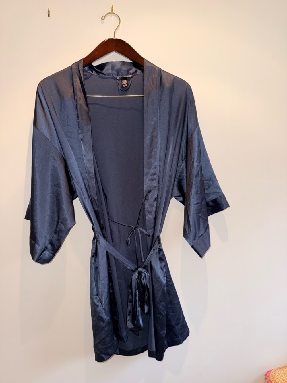 Victoria's Secret Satin Robe - Navy Blue